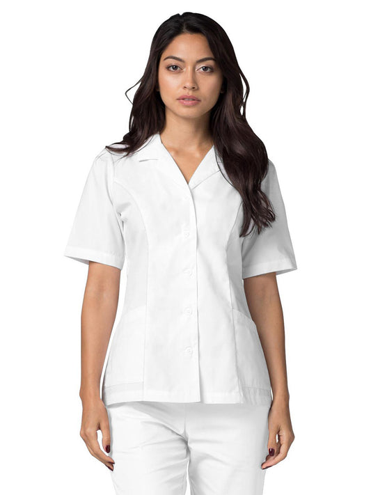 Women's Two-Pocket Lapel Collar Top - 2629 - White