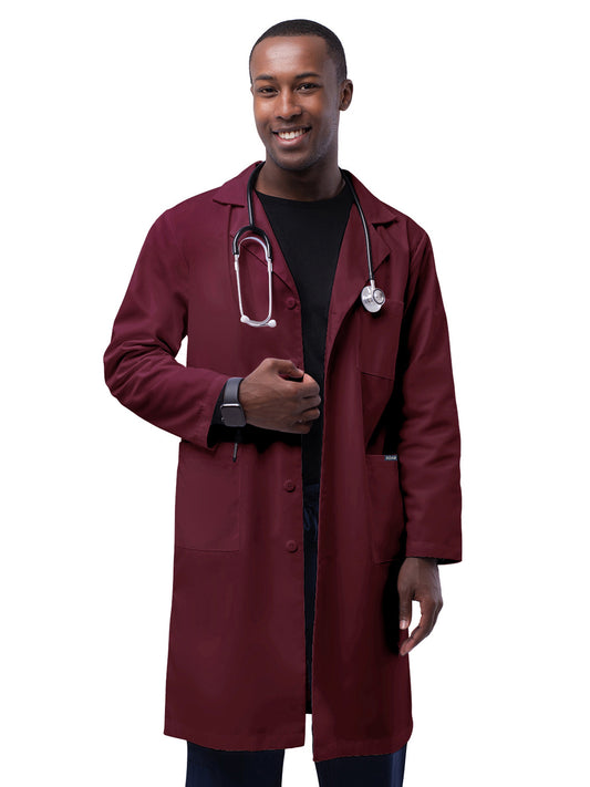 Unisex Five-Pocket 39" Lab Coat - 803 - Burgundy