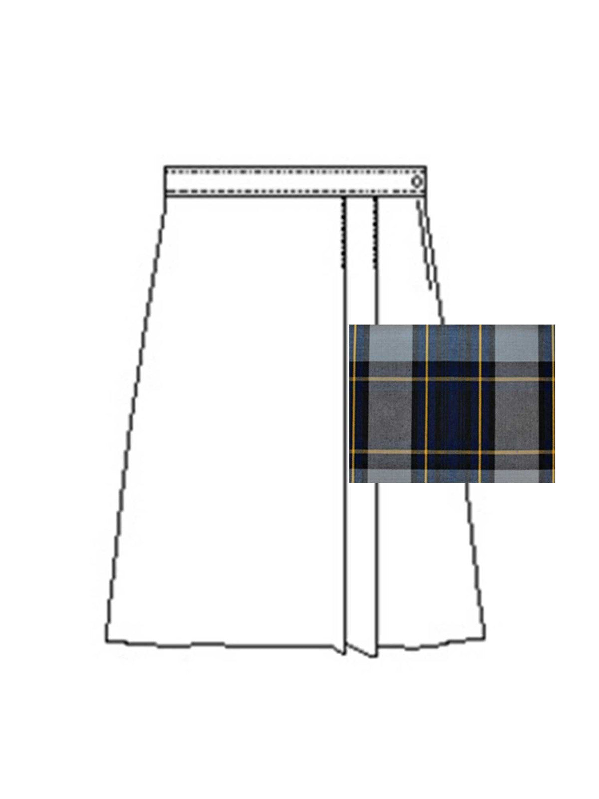 Girls' Pocketless Blend Plaid Skort - 1579BP - Plaid 57