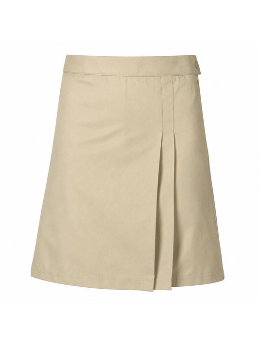 Girls' Double Pleat Brushed Twill Skort - 7982BT - Khaki