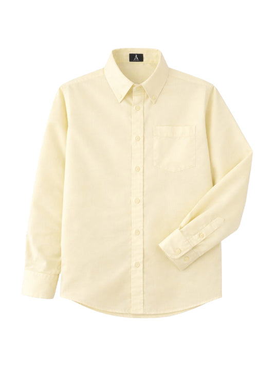 Unisex 1-Pocket Long Sleeve Pinpoint Oxford Shirt - 8140 - Yellow