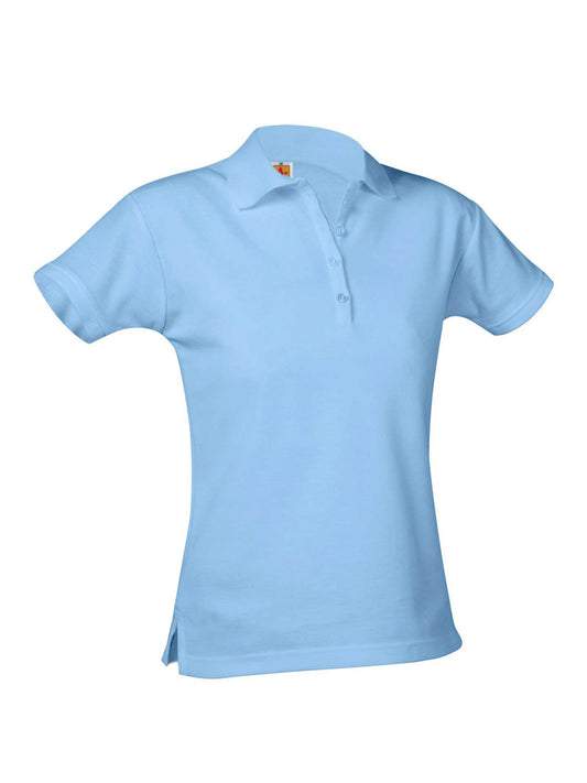 Ladies Pique Knit Short Sleeve Polo Shirt - 9735 - Light Blue