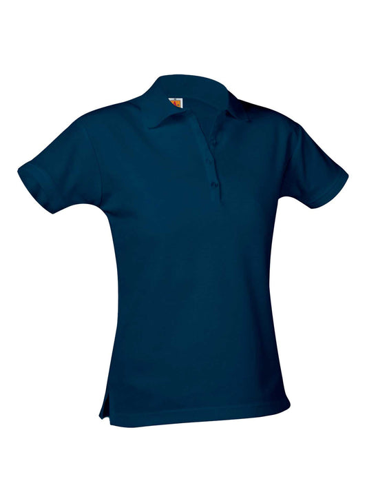 Ladies Pique Knit Short Sleeve Polo Shirt - 9735 - Navy