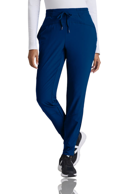 Women's Three-Pocket Mid-Rise Boost Jogger Scrub Pant - BOP513 - Indigo (Navy)