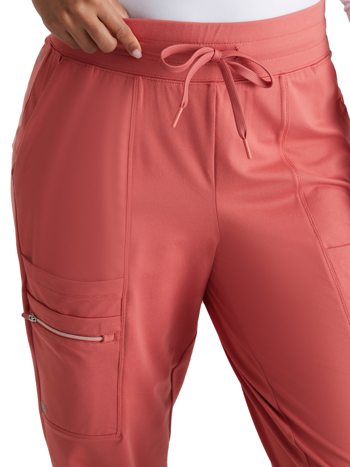 Women's 5 Pocket Drawcord Waistband Jogger Pant - BOP631 - Ginger Rose