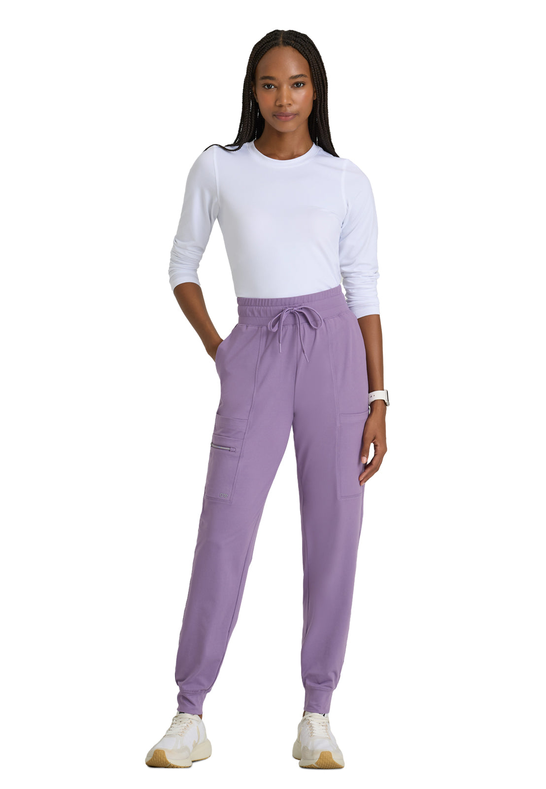 Women's 5 Pocket Drawcord Waistband Jogger Pant - BOP631 - Dusty Lavender