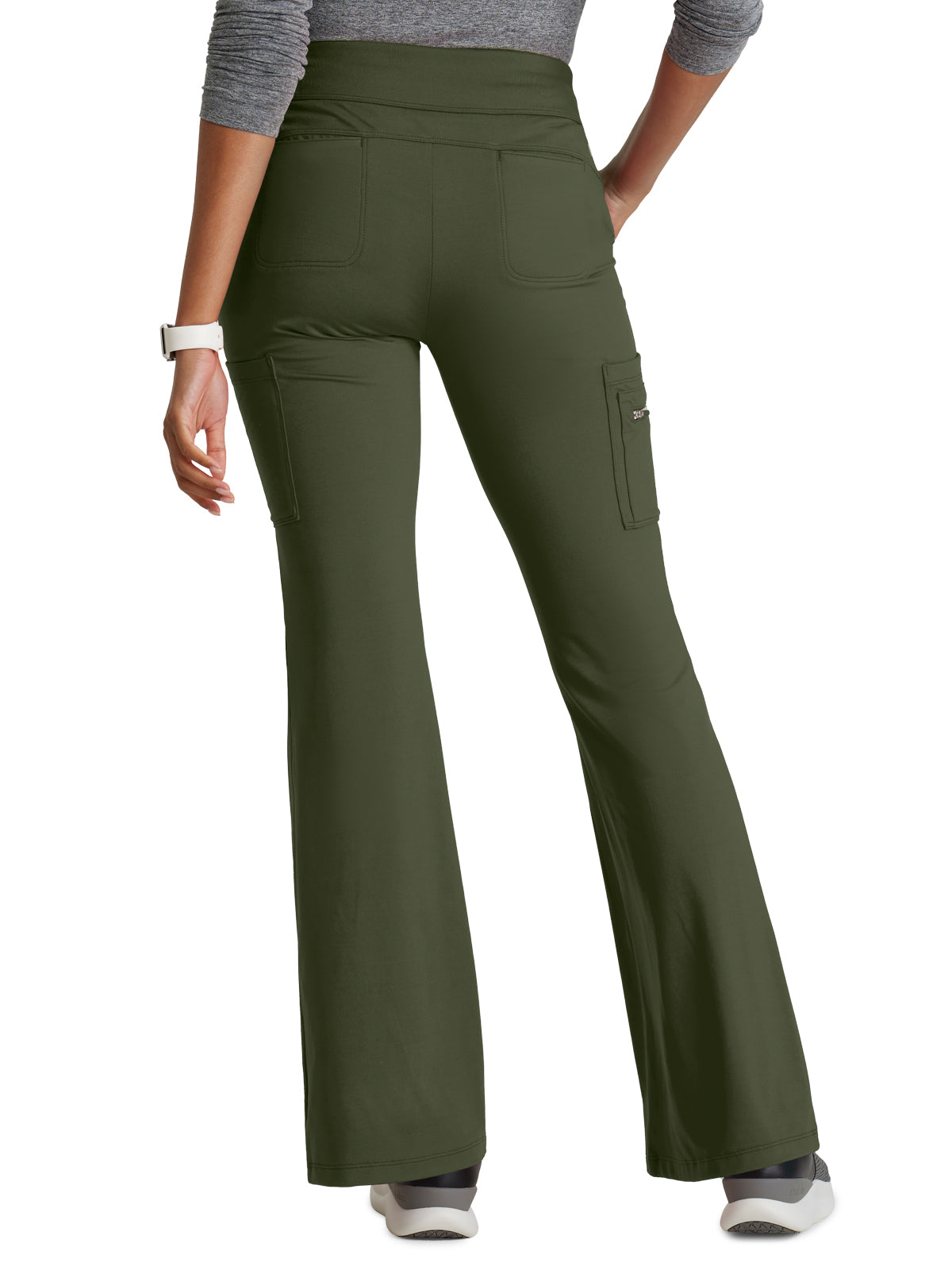 Women's 7 Pocket High-Rise Fit and Flare Pant - BOP645 - Olive