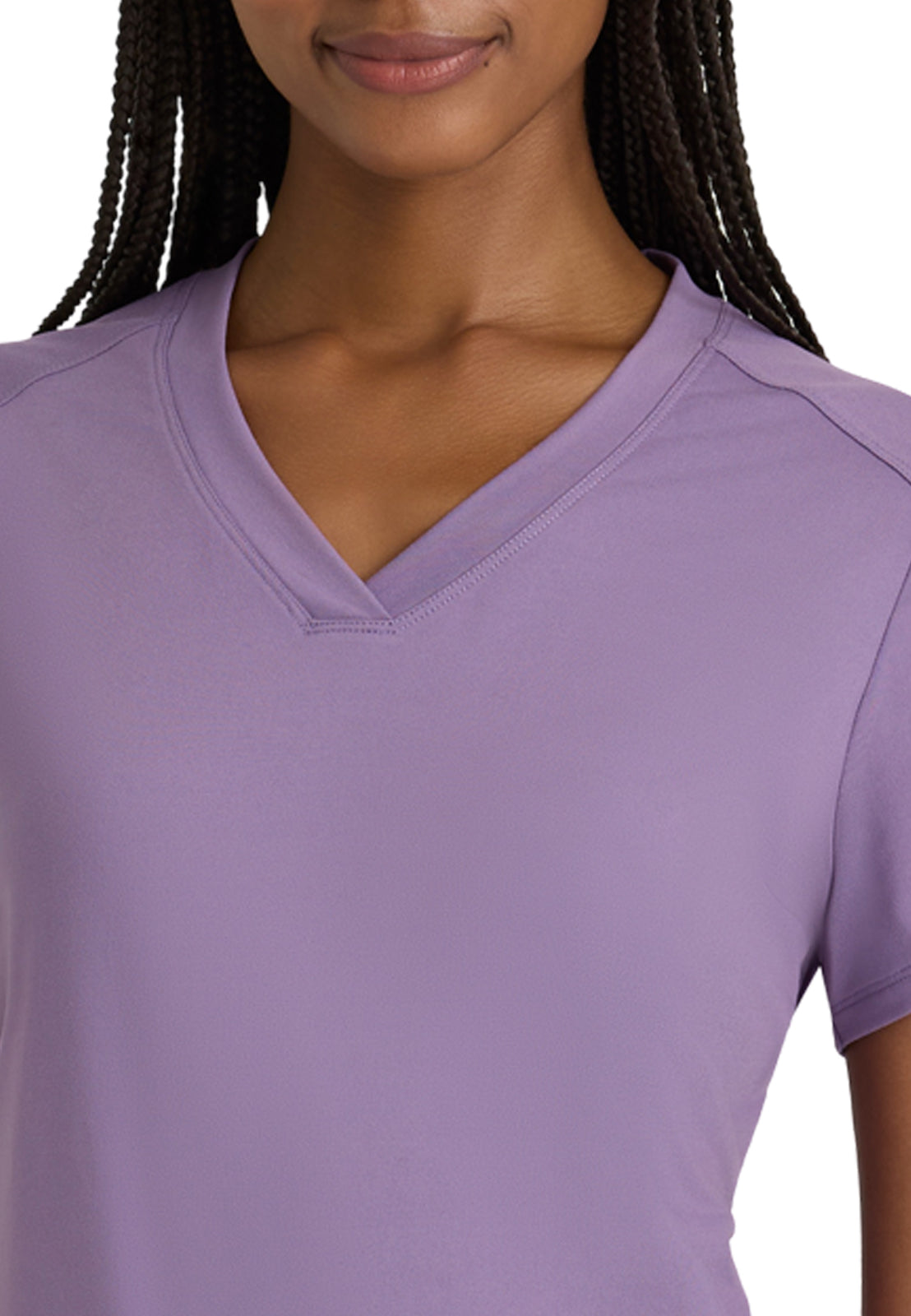 Women's 2 Pocket V-Neck Top - BOT209 - Dusty Lavender