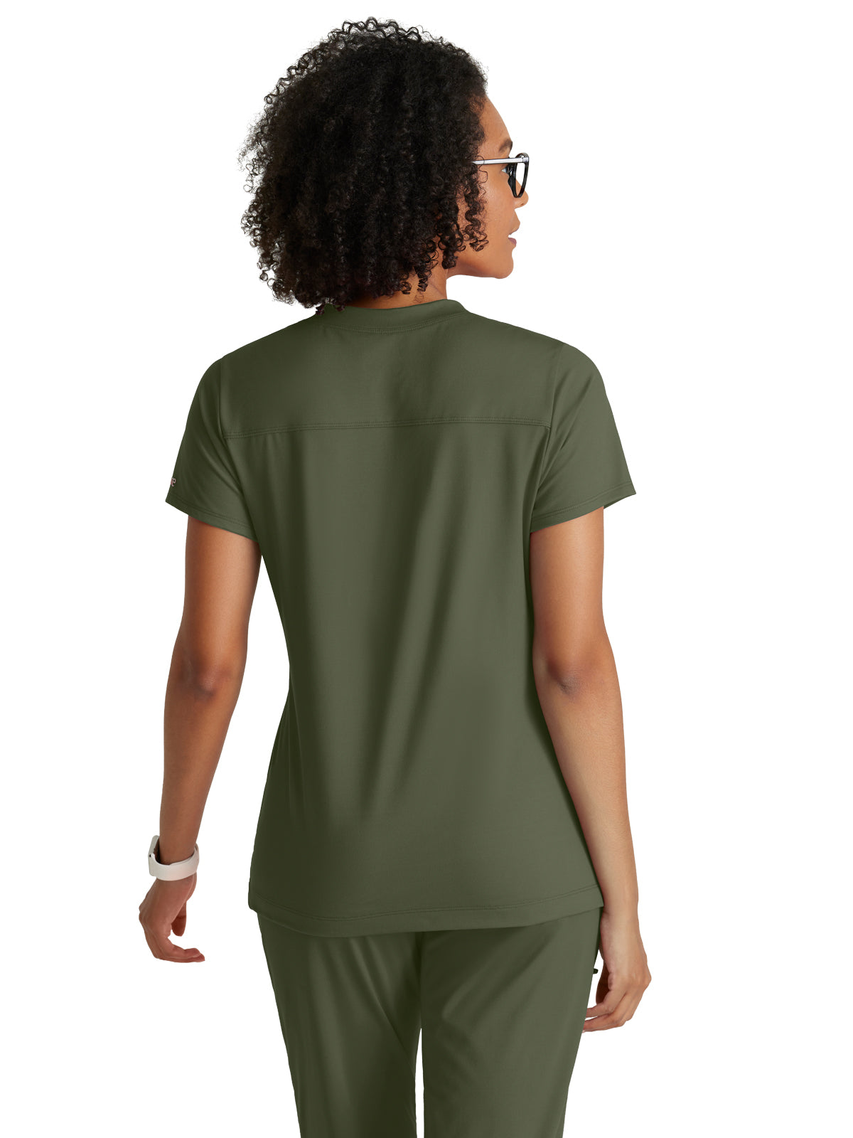 Women's 2 Pocket V-Neck Top - BOT209 - Olive