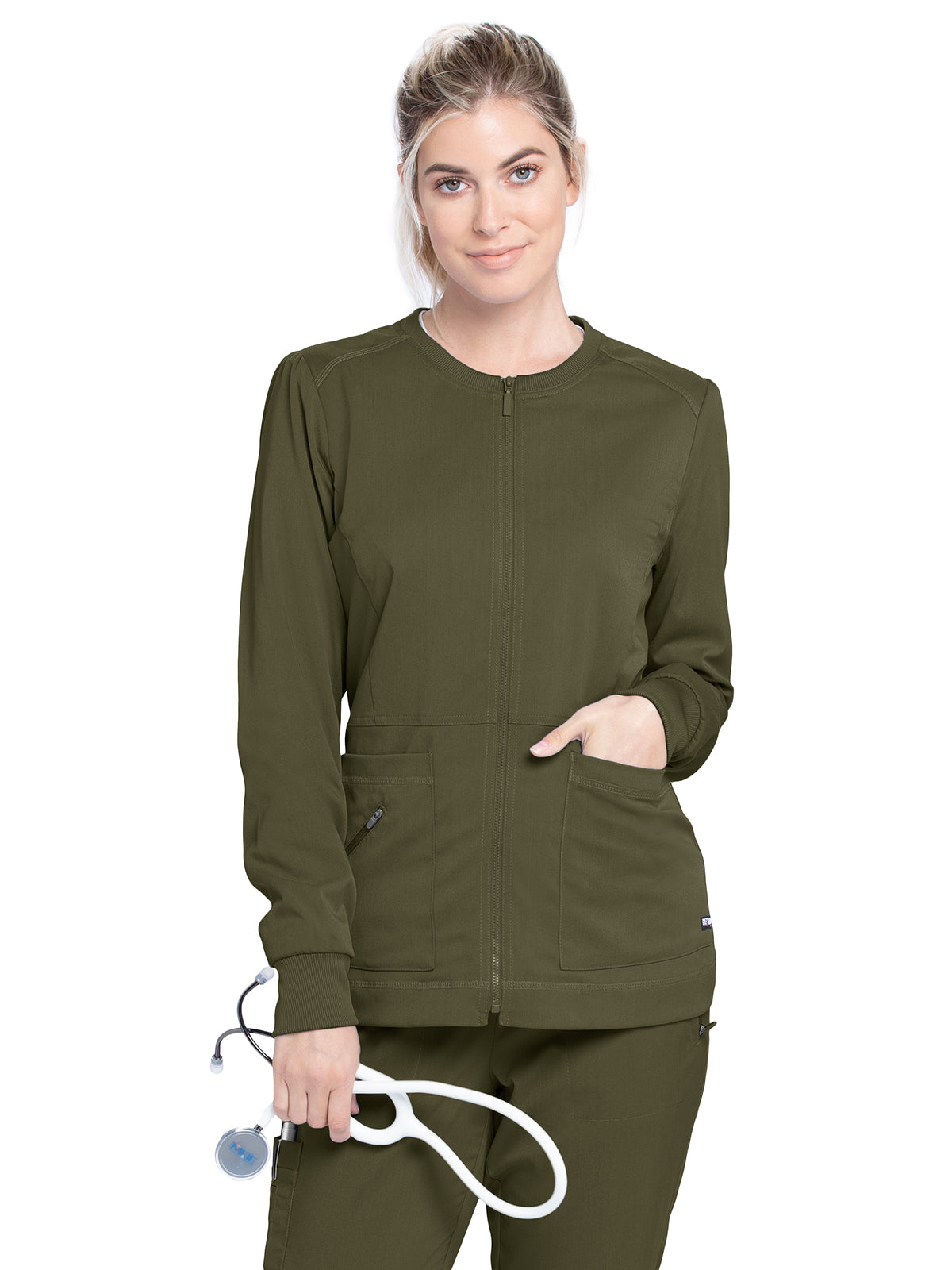 Women's Three-Pocket Millie Warm-Up Jacket - GRSW017 - Olive