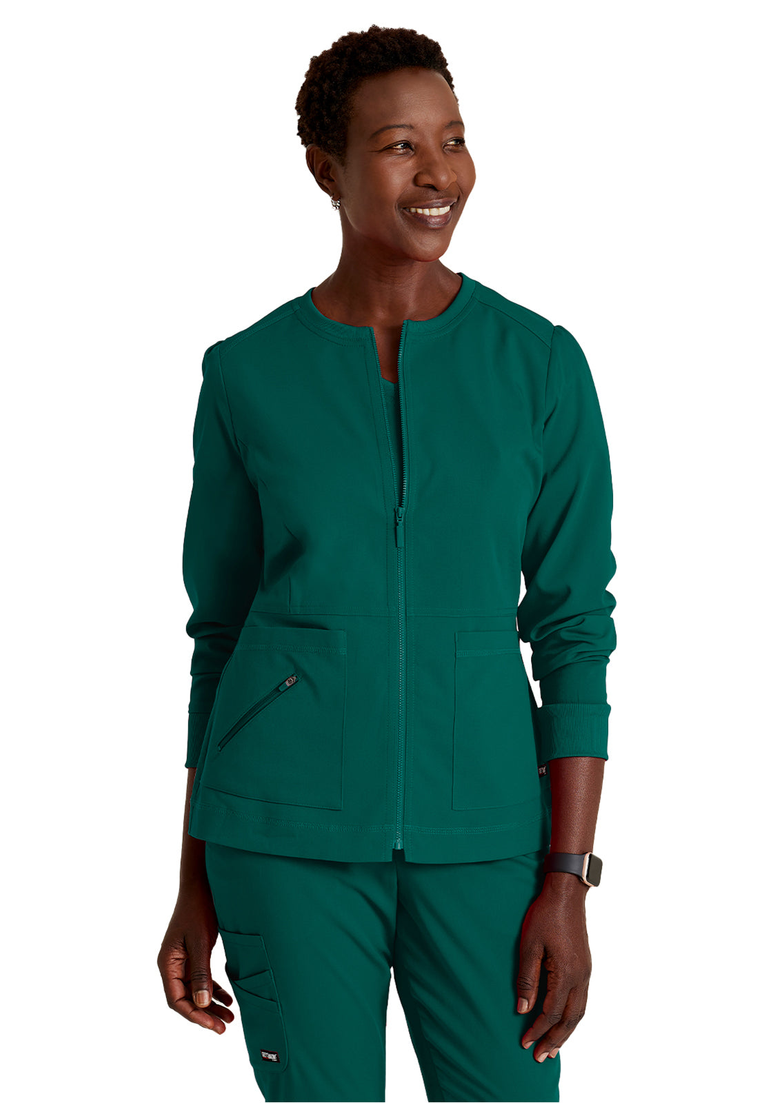 Women's Three-Pocket Millie Warm-Up Jacket - GRSW017 - Hunter Green