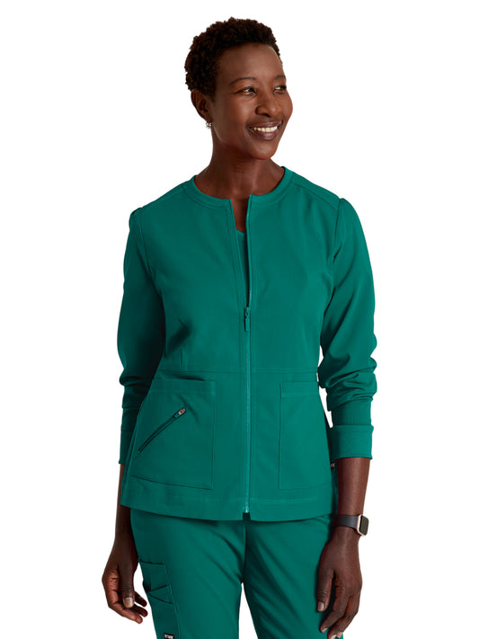 Women's Three-Pocket Millie Warm-Up Jacket - GRSW017 - Hunter Green
