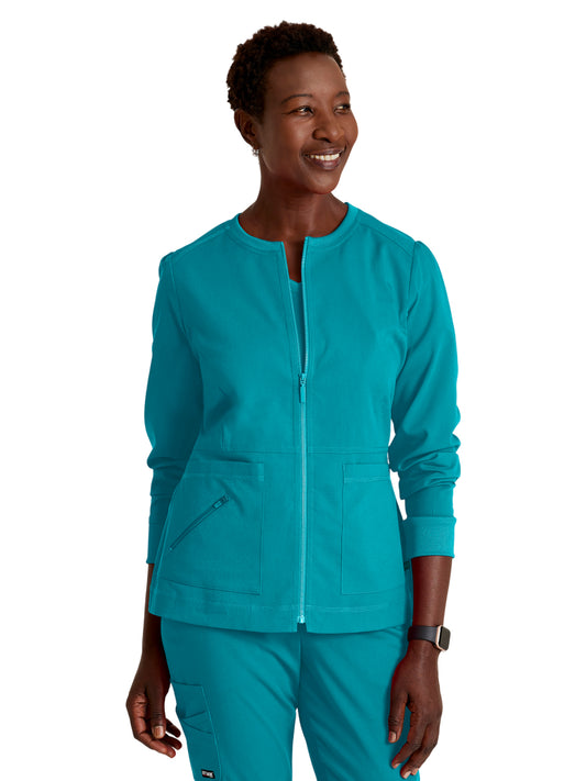 Women's Three-Pocket Millie Warm-Up Jacket - GRSW017 - Teal