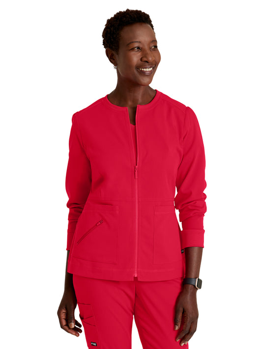 Women's Three-Pocket Millie Warm-Up Jacket - GRSW017 - Scarlet Red