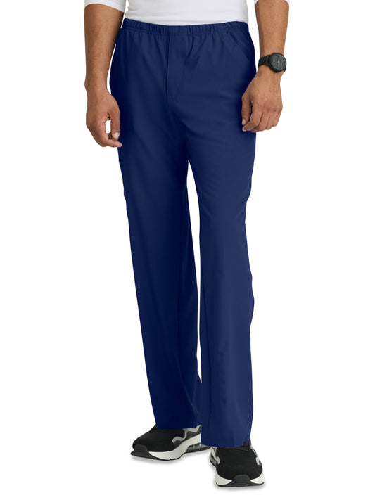 Men's Four-Pocket Zip-Fly Structure Scrub Pant - SK0215 - Navy
