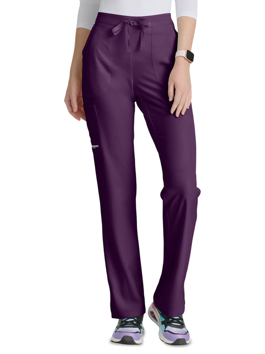 Women's Three-Pocket Fit & Flare Reliance Scrub Pant - SK201 - Eggplant