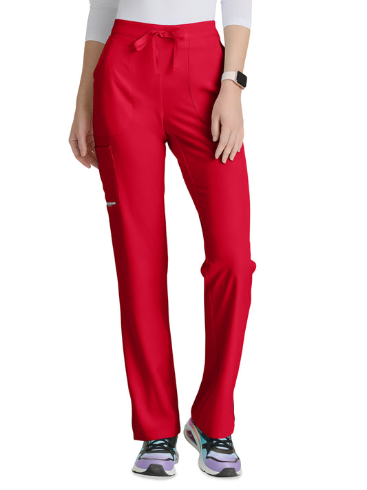 Women's Three-Pocket Fit & Flare Reliance Scrub Pant - SK201 - True Red