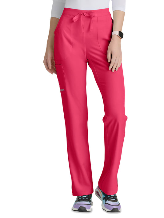Women's Three-Pocket Fit & Flare Reliance Scrub Pant - SK201 - Vibrance Pink