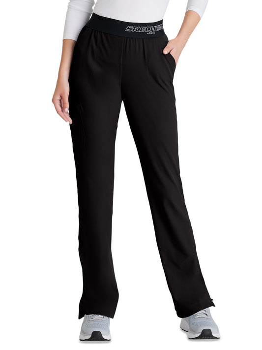 Women's Three-Pocket Straight Leg Breeze Scrub Pant - SK202 - Black