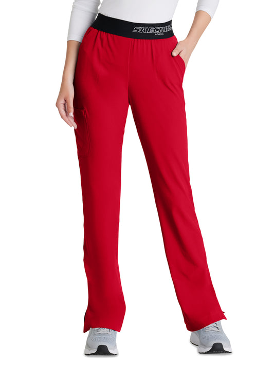 Women's Three-Pocket Straight Leg Breeze Scrub Pant - SK202 - True Red