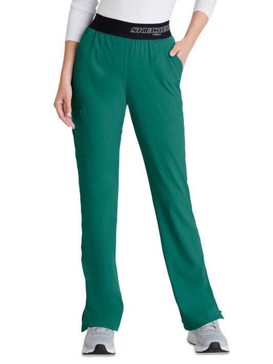 Women's Three-Pocket Straight Leg Breeze Scrub Pant - SK202 - Hunter Green