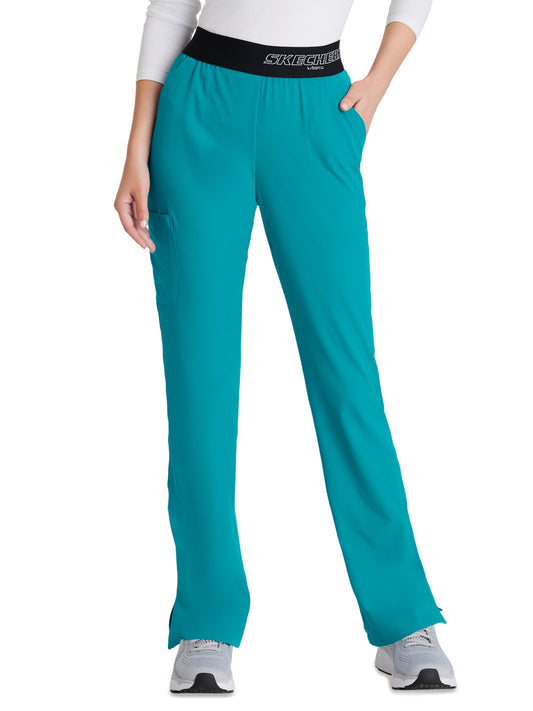 Women's Three-Pocket Straight Leg Breeze Scrub Pant - SK202 - Teal