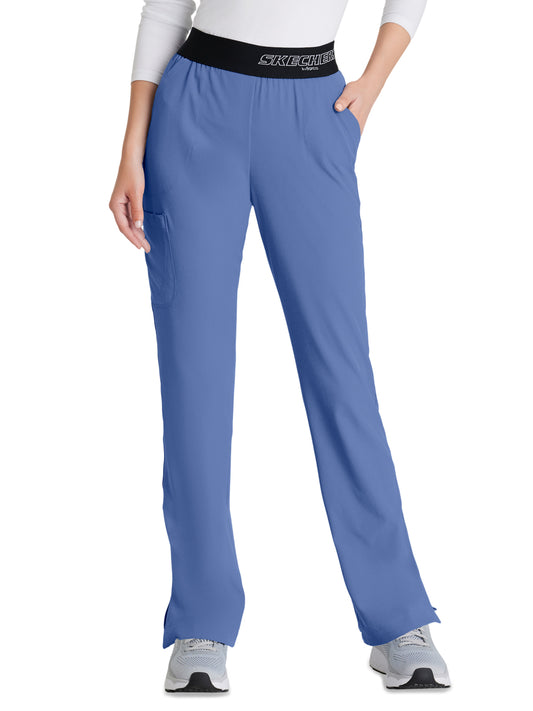 Women's Three-Pocket Straight Leg Breeze Scrub Pant - SK202 - Ciel Blue