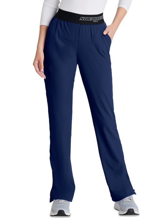 Women's Three-Pocket Straight Leg Breeze Scrub Pant - SK202 - Navy