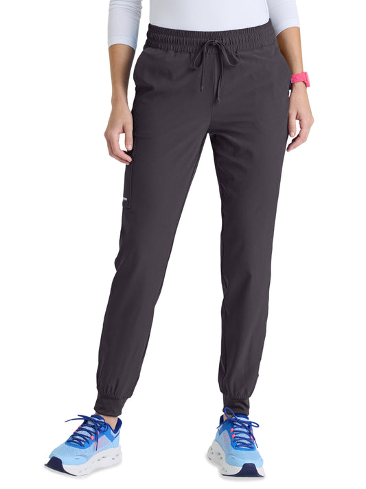 Women's Four-Pocket Low-Rise Theory Jogger Scrub Pant - SKP552 - Pewter