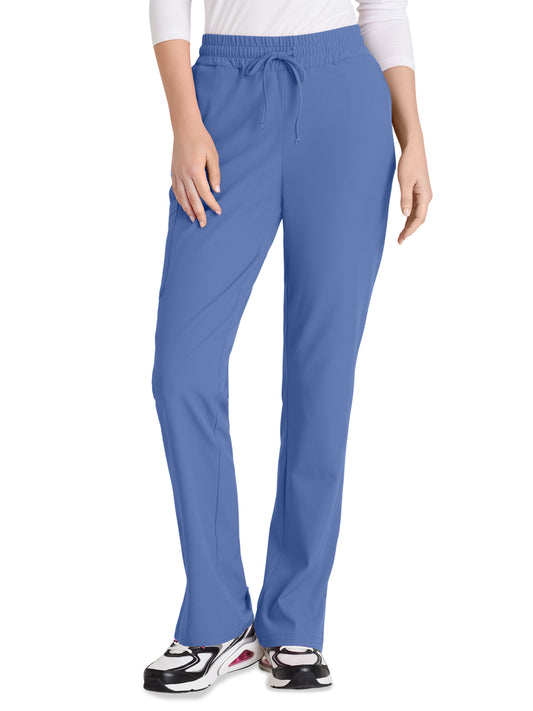 Women's Six-Pocket Tapered Leg Gamma Scrub Pant - SKP623 - Ciel Blue