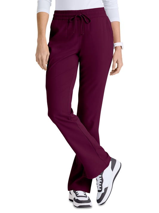 Women's Six-Pocket Tapered Leg Gamma Scrub Pant - SKP623 - Wine