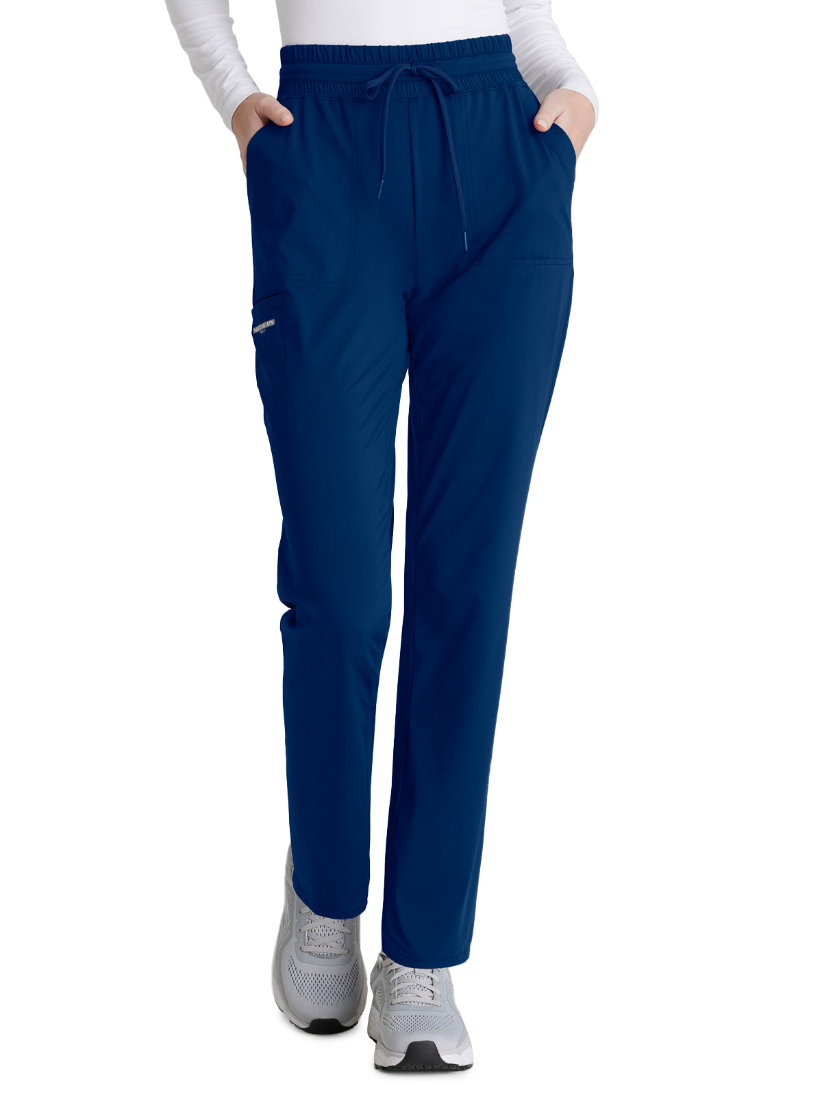 Women's Shirred Waistband Slim And Straight Reach Pant - SKP668 - Navy