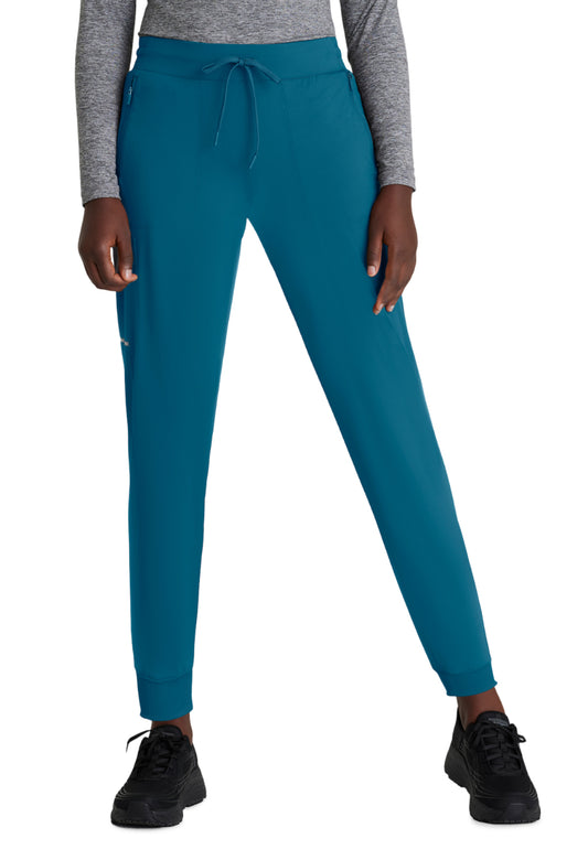 Women's Five-Pocket Ribbed Cuff Pace Jogger Scrub Pant - SKP669 - Bahama