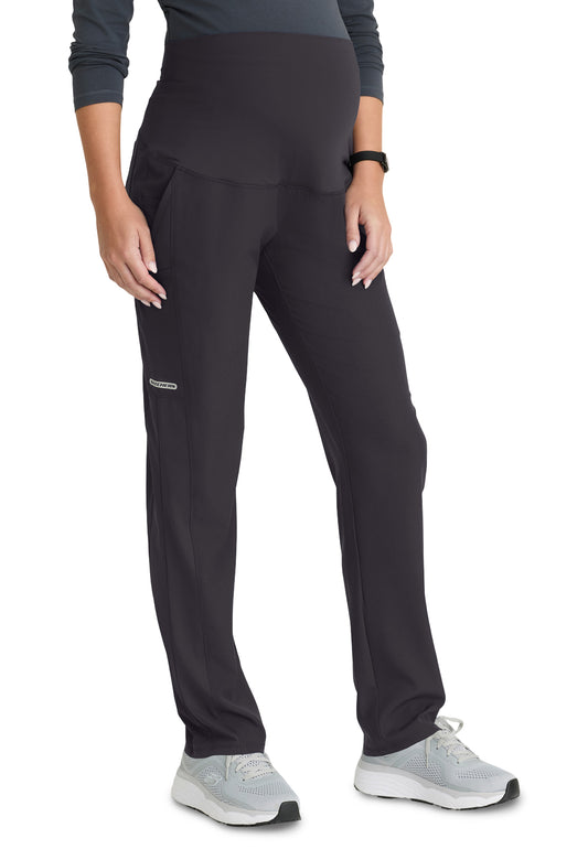 Women's Seven-Pocket Knit Waistband Nurture Maternity Scrub Pant - SKP705 - Pewter