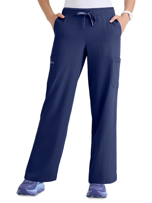 Women's Six Pocket Drawstring Honor Scrub Pant - SKP734 - Navy