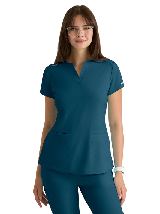 Women's Two-Pocket Placket V-Neck Coast Scrub Top - SKT259 - Bahama