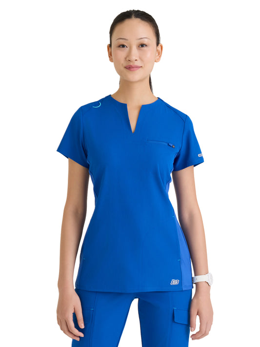 Women's Three Pocket V-Neck Reward Scrub Top - SKT312 - New Royal