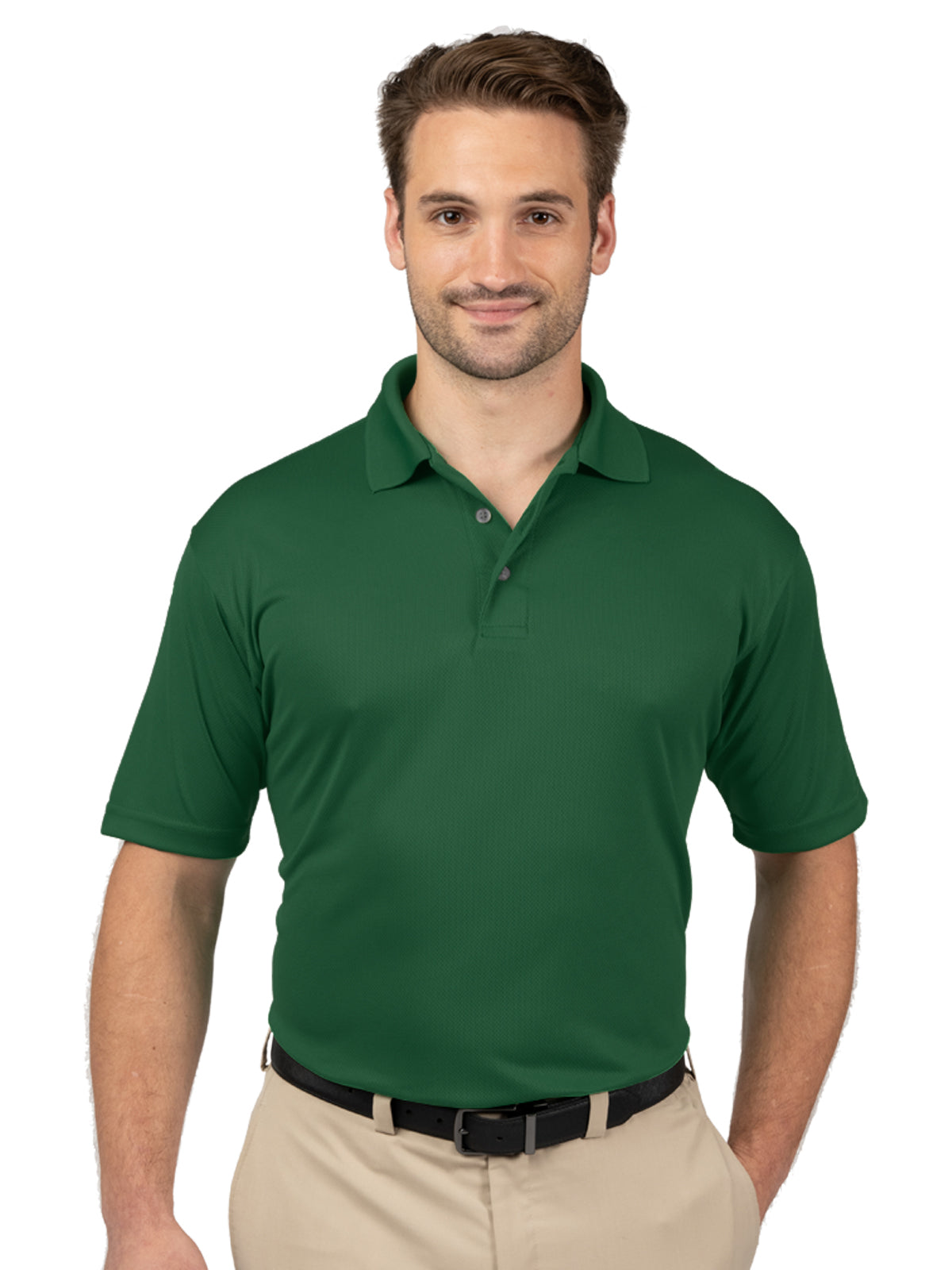Men's Pocketless Wicking Short Sleeve Polo - BG7219 - Hunter