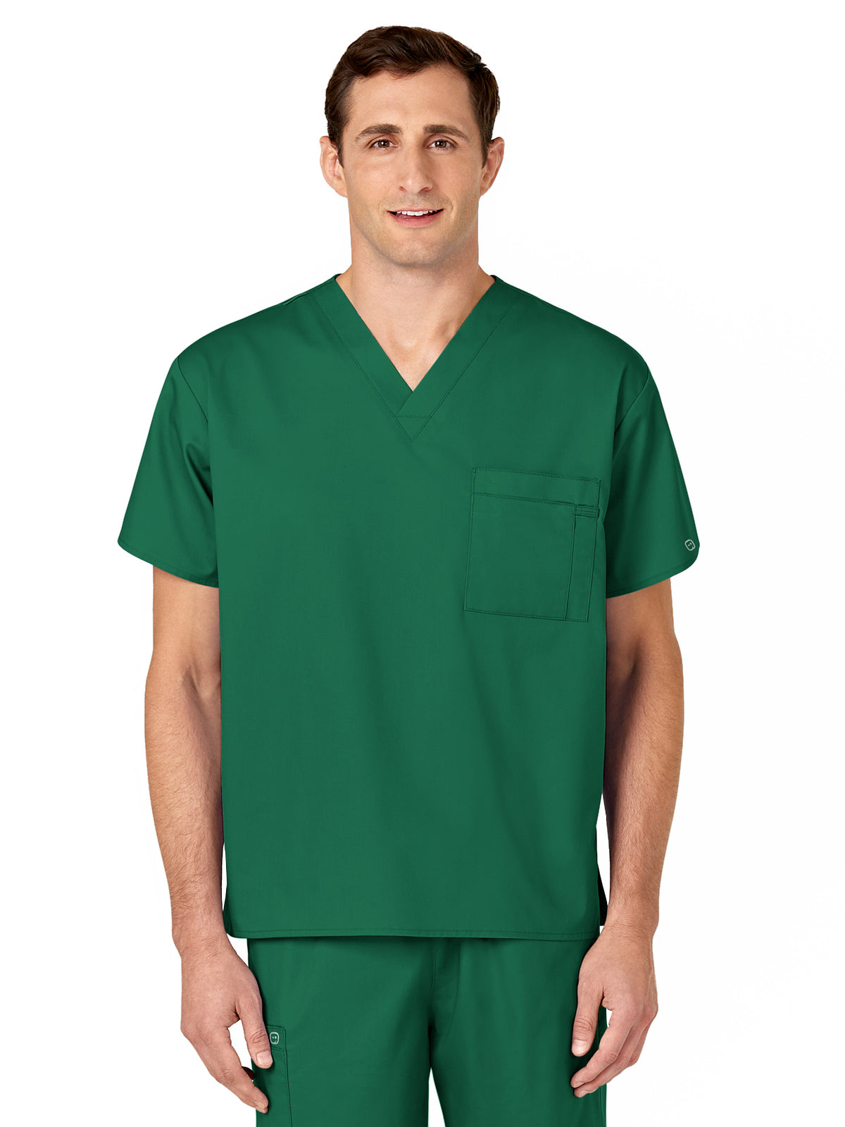 Unisex Double-Pocket V-Neck Top - 100 - Hunter