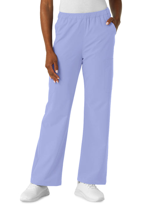 Women's Seven-Pocket Straight Leg Cargo Scrub Pant - 5180 - Ceil Blue