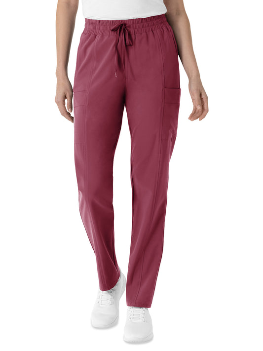 Women's Five-Pocket High Waist Tapered Scrub Pant - 5254 - Carnation