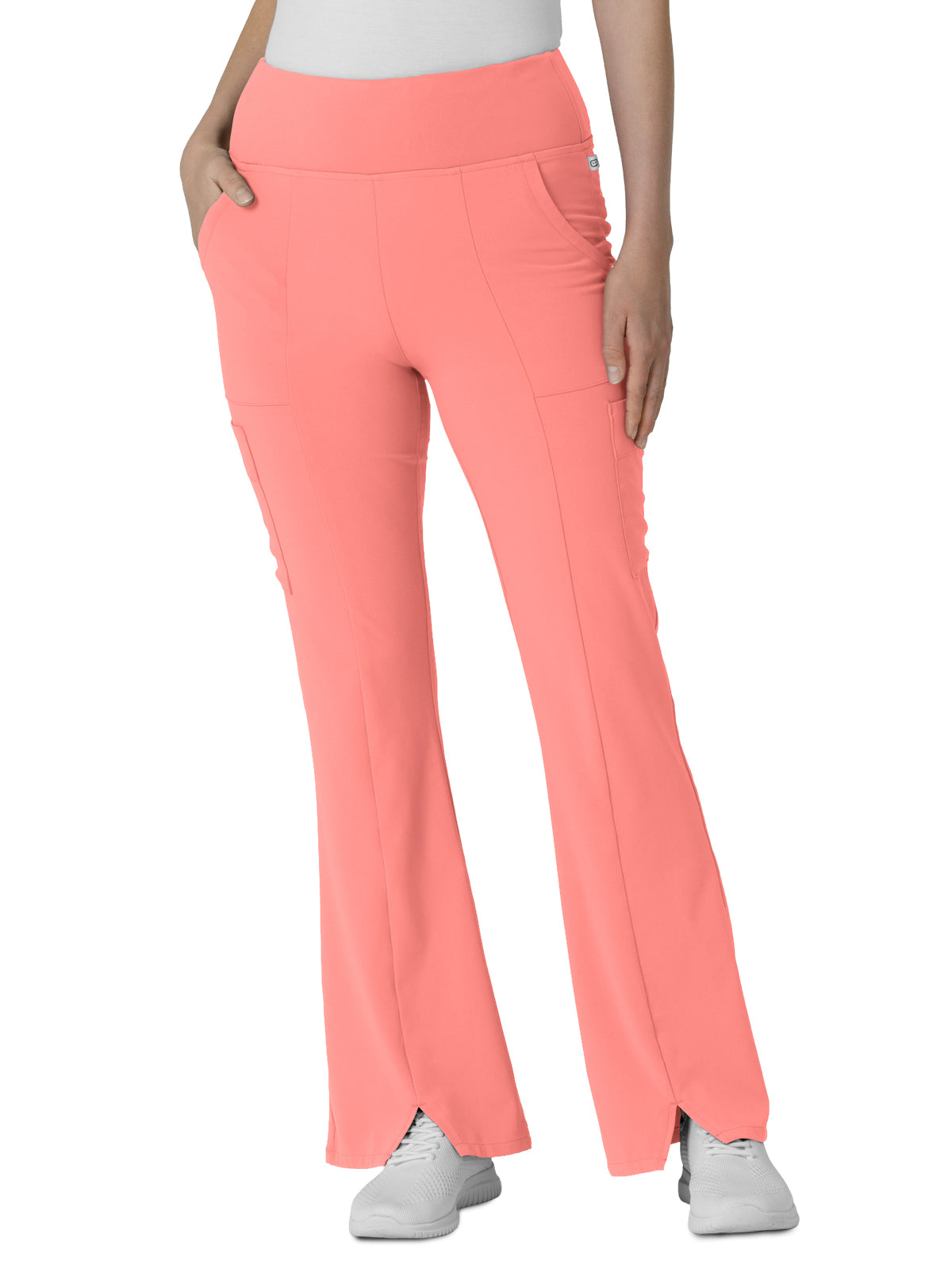Women's Seven-Pocket Front Slit Flare Pant - 5534 - Paradise Pink