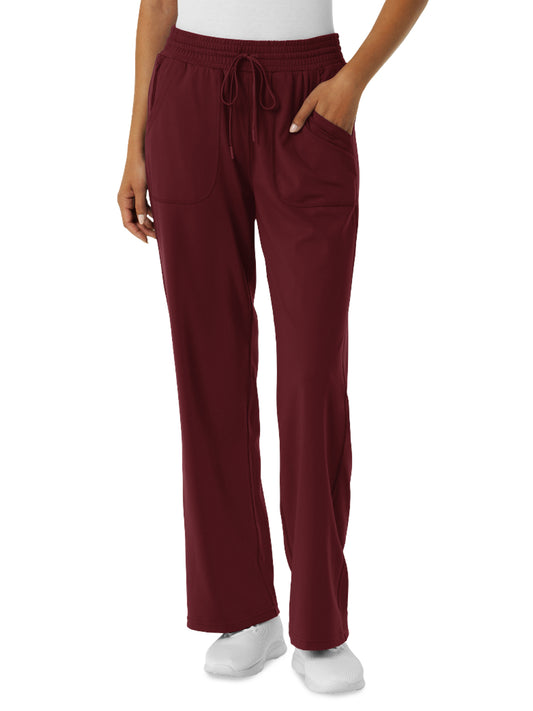 Women's Five-Pocket Wide Leg Scrub Pant - 5559 - Burgundy