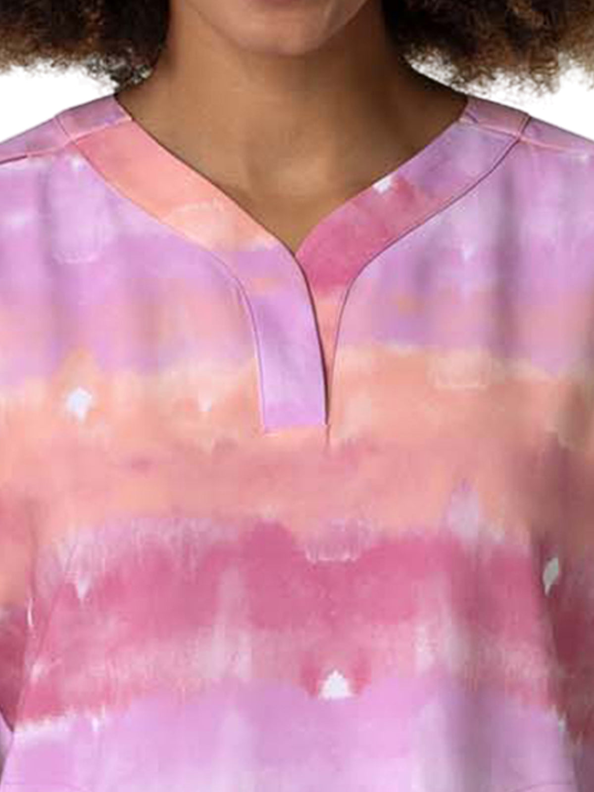 Women's 2-Pocket Oversized Print Scrub Top - 6167 - Heat Wave