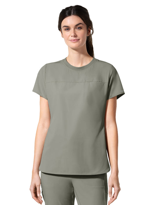 Women's Two-Pocket Captivate Crew Neck Tuck-In Scrub Top - 6170 - Cool Gray