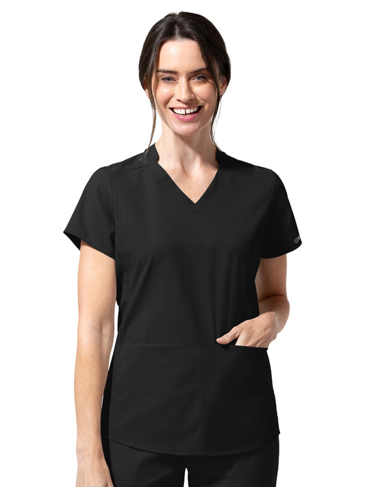 Women's Two-Pocket Align V-Neck Scrub Top - 6270 - Black