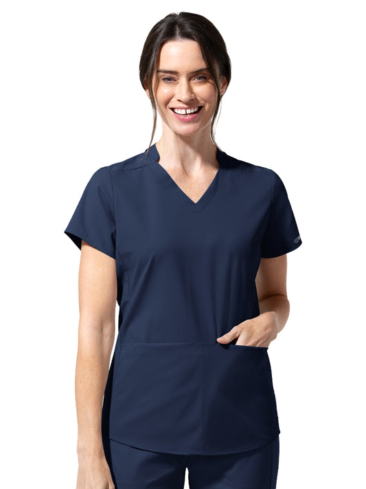 Women's Two-Pocket Align V-Neck Scrub Top - 6270 - Navy