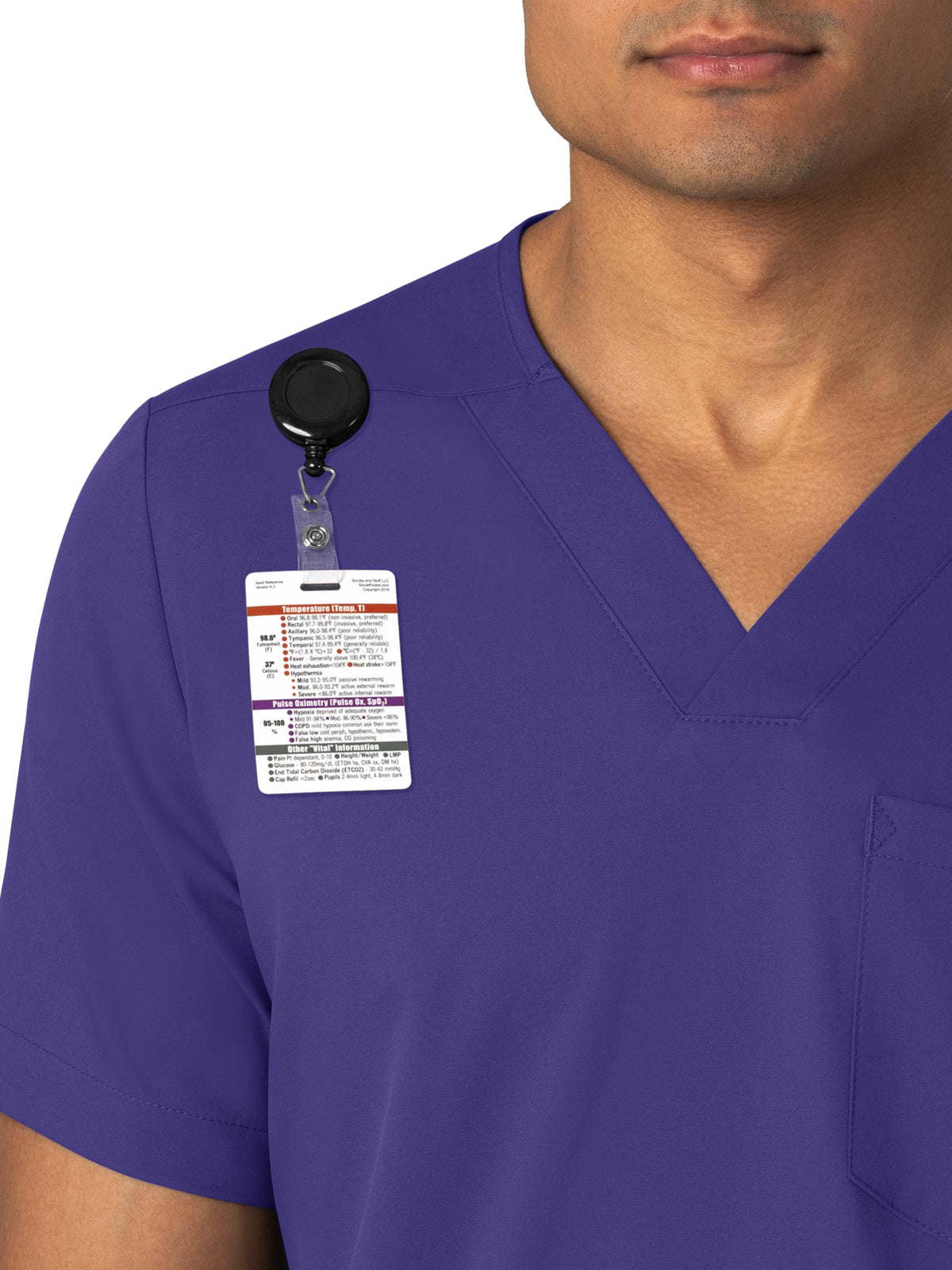 Men's Four-Pocket V-Neck Top - 6351 - Grape