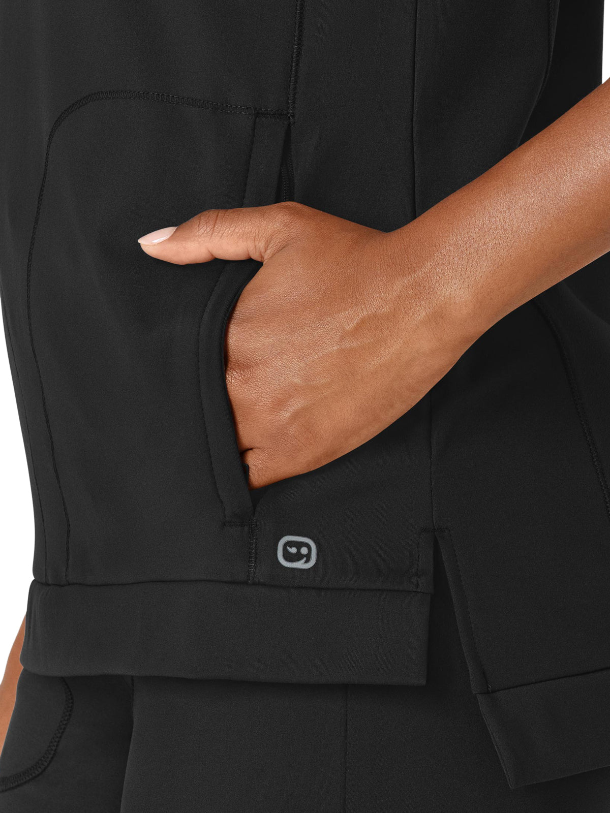 Women's Two-Pocket Flex-n-Reach Crew Neck Top - 6359 - Black