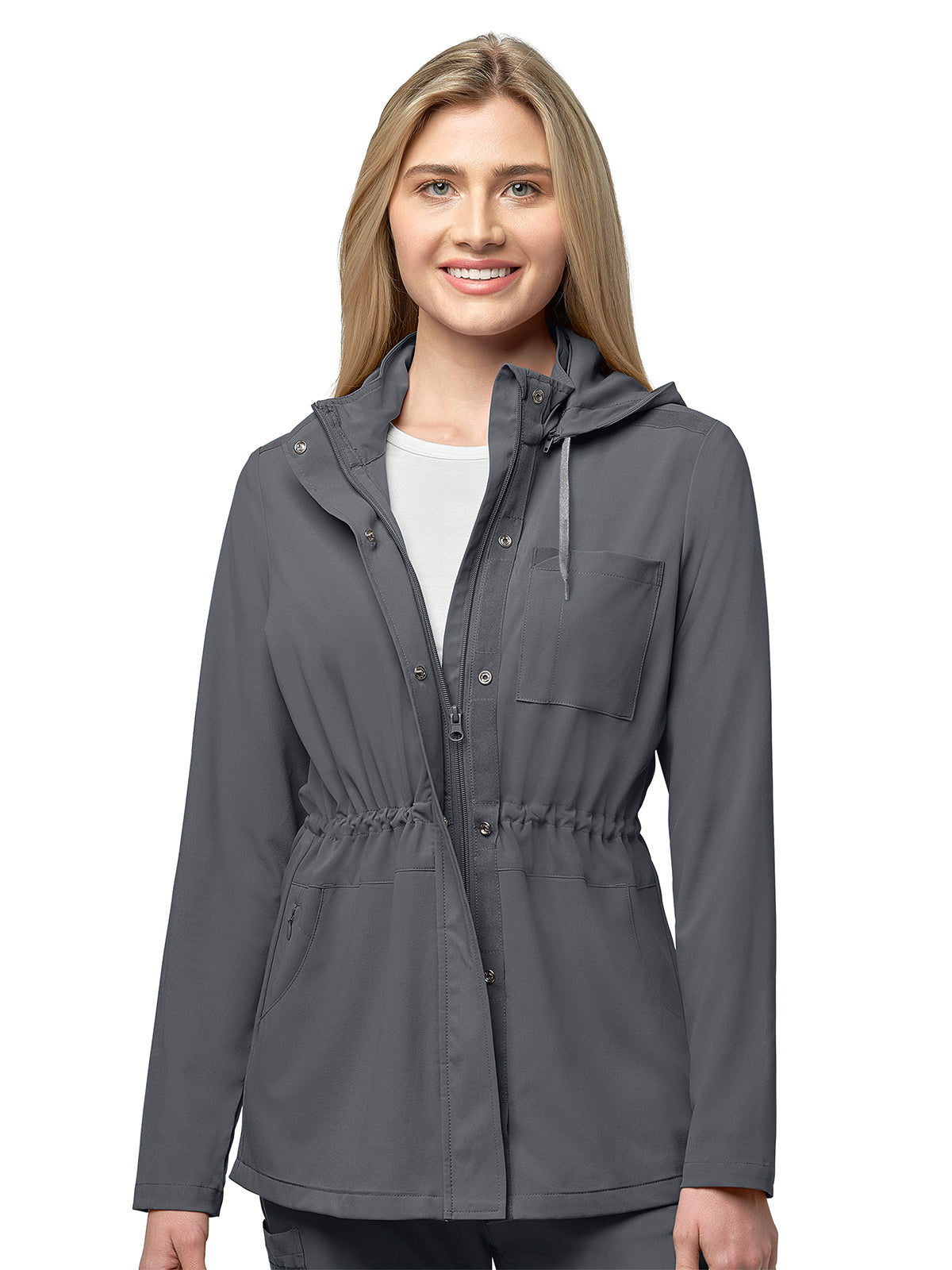 Women's Five-Pocket Convertible Hood Jacket - 8134 - Pewter